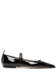 Thom Browne POINTED THOM JOHN FLAT IN SOFT PATENT LEATHER - Schwarz