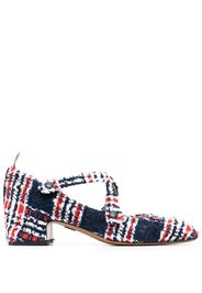 Thom Browne Tweed-Pumps mit überkreuzten Riemen 40mm - Blau