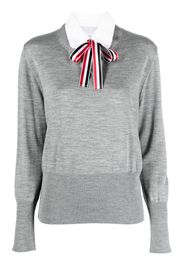 Thom Browne Pullover mit Ziernähten - Grau