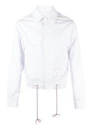 Thom Browne striped seersucker shirt jacket - Blau