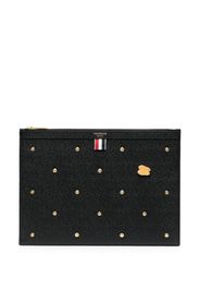 Thom Browne Clutch aus strukturiertem Leder - Schwarz