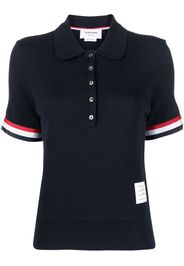 Thom Browne RWB-stripe cotton polo shirt - Blau