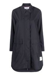 Thom Browne rounded-collar button-up coat - Blau