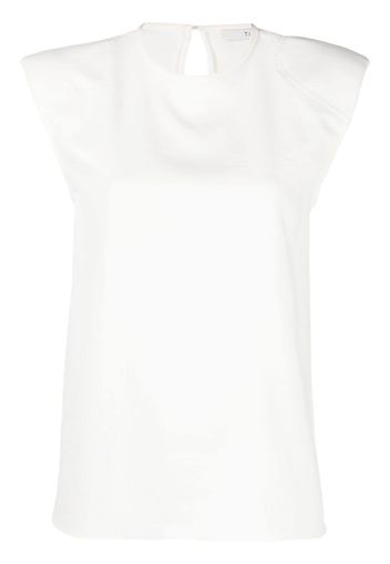 Tibi sleeveless keyhole-detail top - Weiß