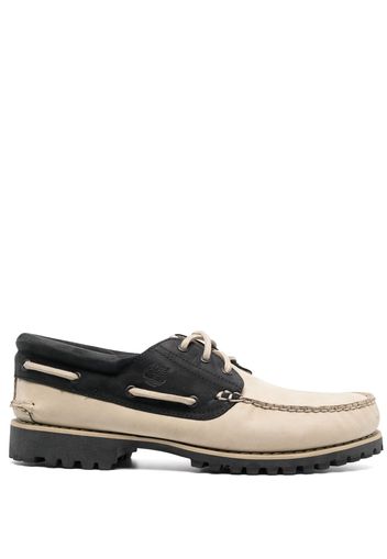 Timberland two-tone leather boat shoes - Nude