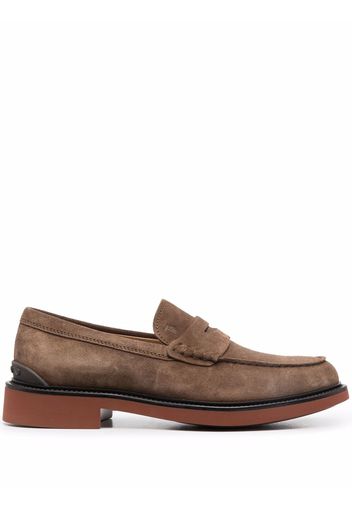 Tod's suede-leather loafers - Nude