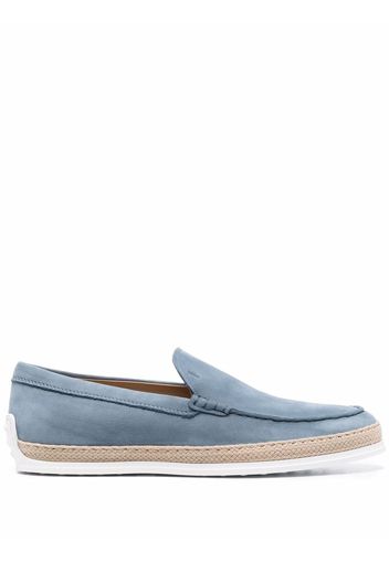 Tod's almond-toe suede loafers - Blau