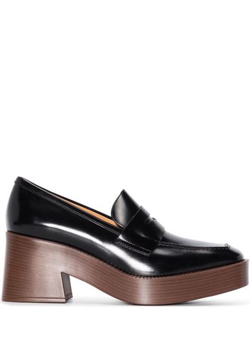 Tod's leather 75mm platform loafers - Schwarz