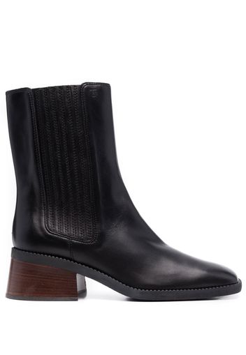 Tod's square-toe leather ankle boots - Schwarz