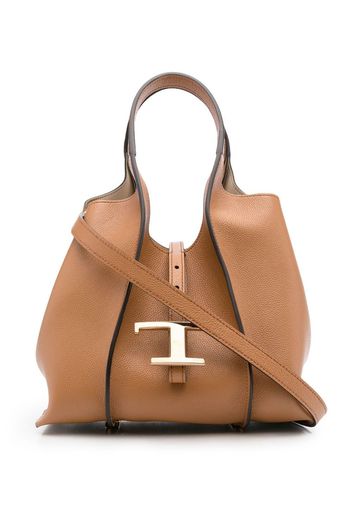 Tod's Timeless logo-plaque tote bag - Braun