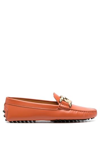 Tod's chain link-detail leather loafers - Orange