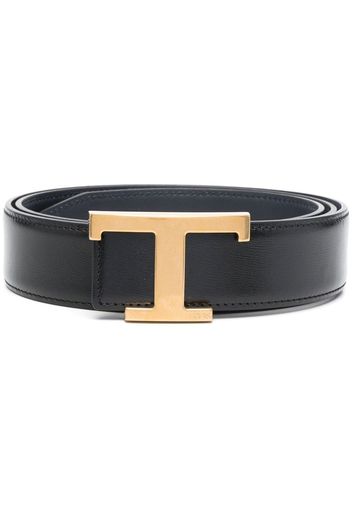 Tod's logo-buckle leather belt - Schwarz