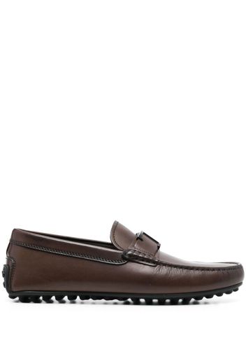 Tod's almond-toe T-buckle loafers - Braun