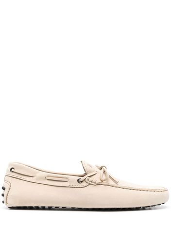 Tod's bow-detail leather loafers - Nude