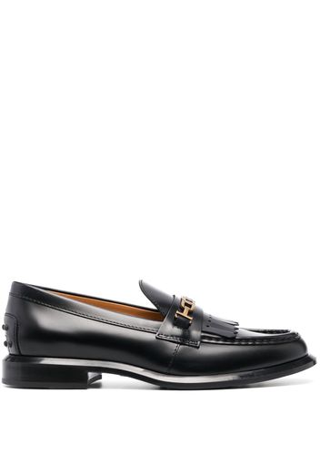 Tod's fringe-detail leather loafers - Schwarz