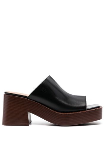 Tod's 80mm platform mules - Schwarz