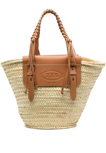 Tod's large interwoven tote bag - Nude