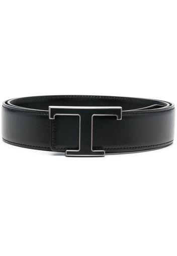 Tod's logo-buckle leather belt - Schwarz