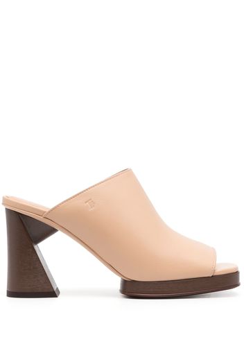 Tod's sculpted-heel platform mules - Nude