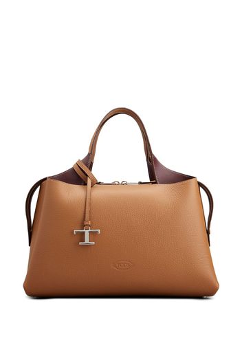 Tod's logo-pendant leather shoulder bag - Braun