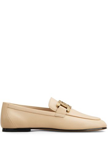 Tod's chain-detail leather loafers - Nude