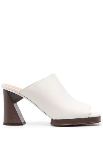 Tod's 95mm sculpted-heel leather mules - Nude