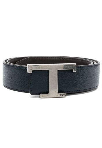 Tod's logo-plaque calf-leather belt - Blau