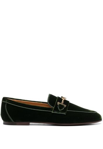 Tod's Loafer aus Samt mit Logo - Grün