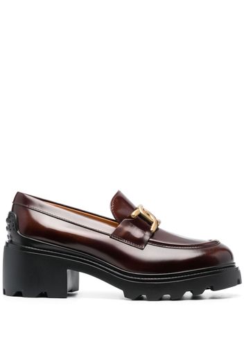 Tod's 60mm chain leather loafers - Braun