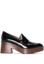 Tod's leather 75mm platform loafers - Schwarz