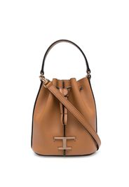 Tod's logo-charm leather bucket bag - Braun