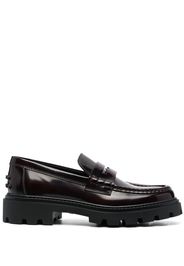 Tod's semi-patent leather loafers - Rot