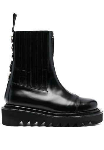 Toga Pulla ridged sole ankle boots - Schwarz