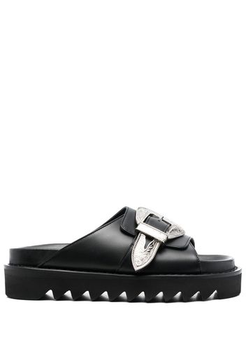 Toga Pulla buckle leather sandals - Schwarz