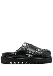 Toga Pulla stud-detail leather clogs - Schwarz