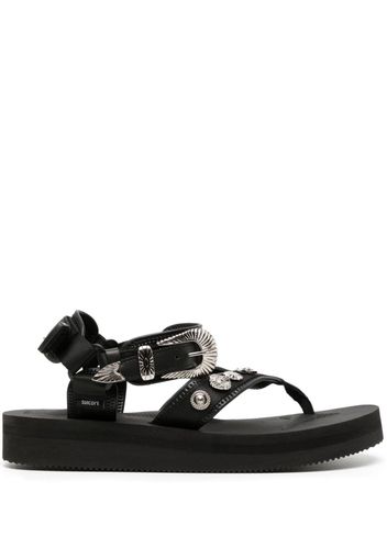 Toga stud-embellished T-bar strap sandals - Schwarz