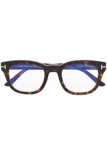 TOM FORD Eyewear Brille mit rechteckigem Gestell - Braun