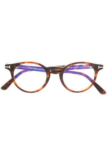 TOM FORD Eyewear Brille mit rundem Gestell - Braun