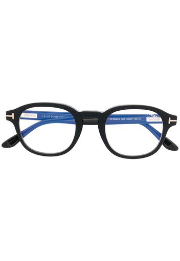 TOM FORD Eyewear Brille mit ovalem Gestell - Schwarz