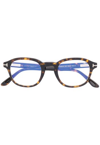 TOM FORD Eyewear Brille mit ovalem Gestell - Braun