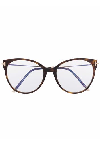 TOM FORD Eyewear oversized tortoiseshell-frame glasses - Braun