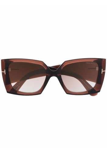 TOM FORD Eyewear tinted oversize-frame sunglasses - Braun