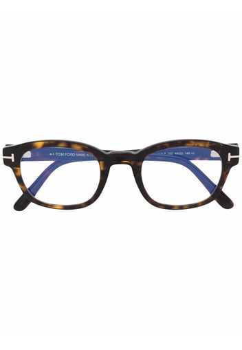 TOM FORD Eyewear tortoiseshell square-frame glasses - Braun