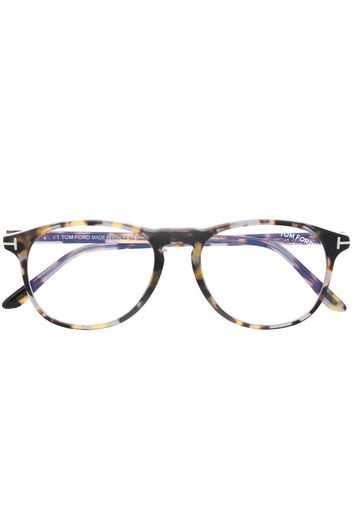 TOM FORD Eyewear Runde Brille in Schildpattoptik - Braun