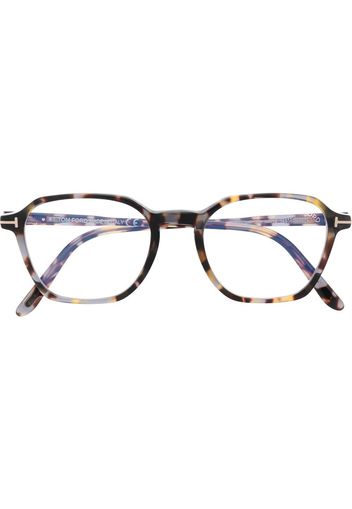 TOM FORD Eyewear Runde Brille in Schildpattoptik - Braun