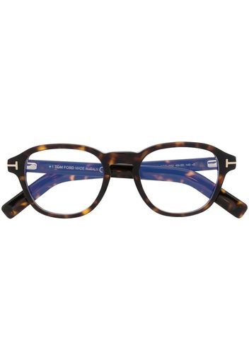 TOM FORD Eyewear tortoiseshell-effect round-frame glasses - Braun
