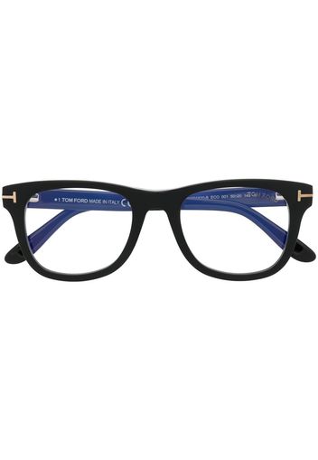 TOM FORD Eyewear logo-plaque square-frame glasses - Schwarz