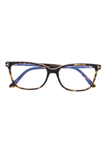 TOM FORD Eyewear tortoiseshell-effect square-frame glasses - Braun