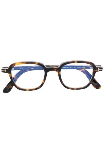 TOM FORD Eyewear tortoiseshell-effect square-frame glasses - Braun