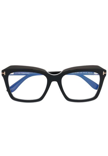 TOM FORD Eyewear logo-plaque square-frame glasses - Schwarz